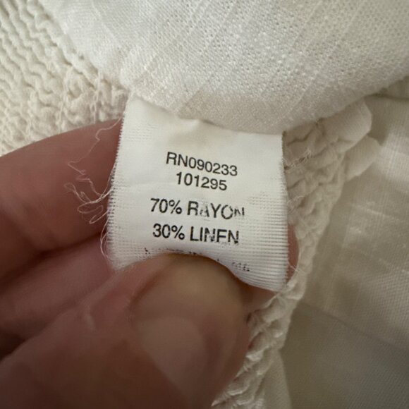 Lottie Moss Womens White Button-Front Cropped Tank Top With Smocked Back - Picture 5 of 5